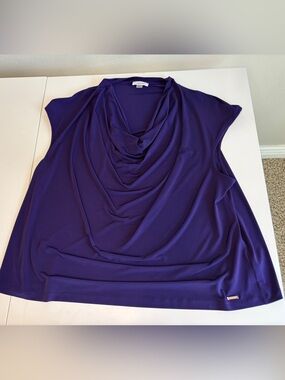 Calvin Klein Sleeveless Cowl Neck Top in Purple